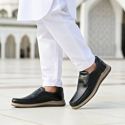 Black Medicated Slip-On Shoes – Comfort & Orthopedic Support