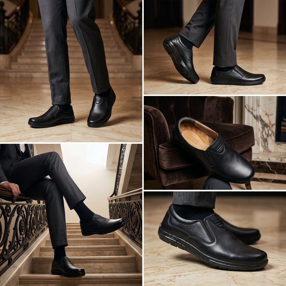 Premium Black Leather Slip-On Formal Shoes for Men