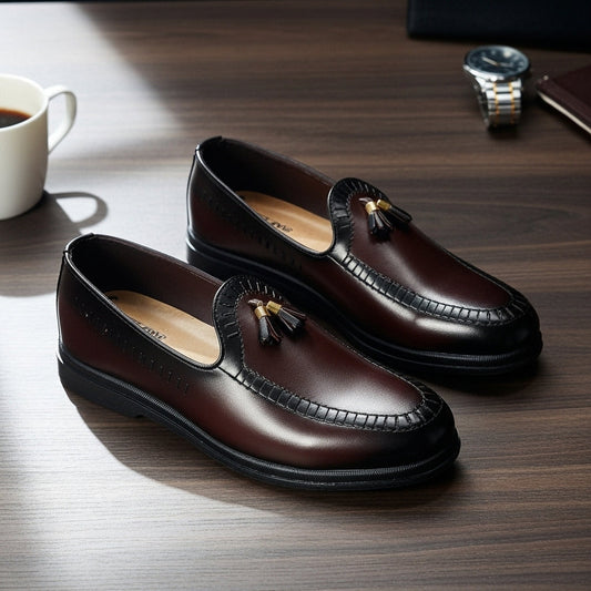Pure Hand Made  Medicated Leather Loafer With Comfortable Rubber Sole | Non Slip Italian Loafer