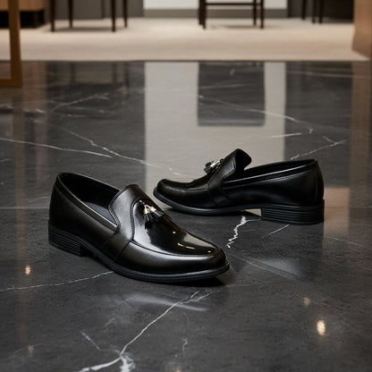 Black Gloss Tassel Loafers| Softsole and daily wear loafer