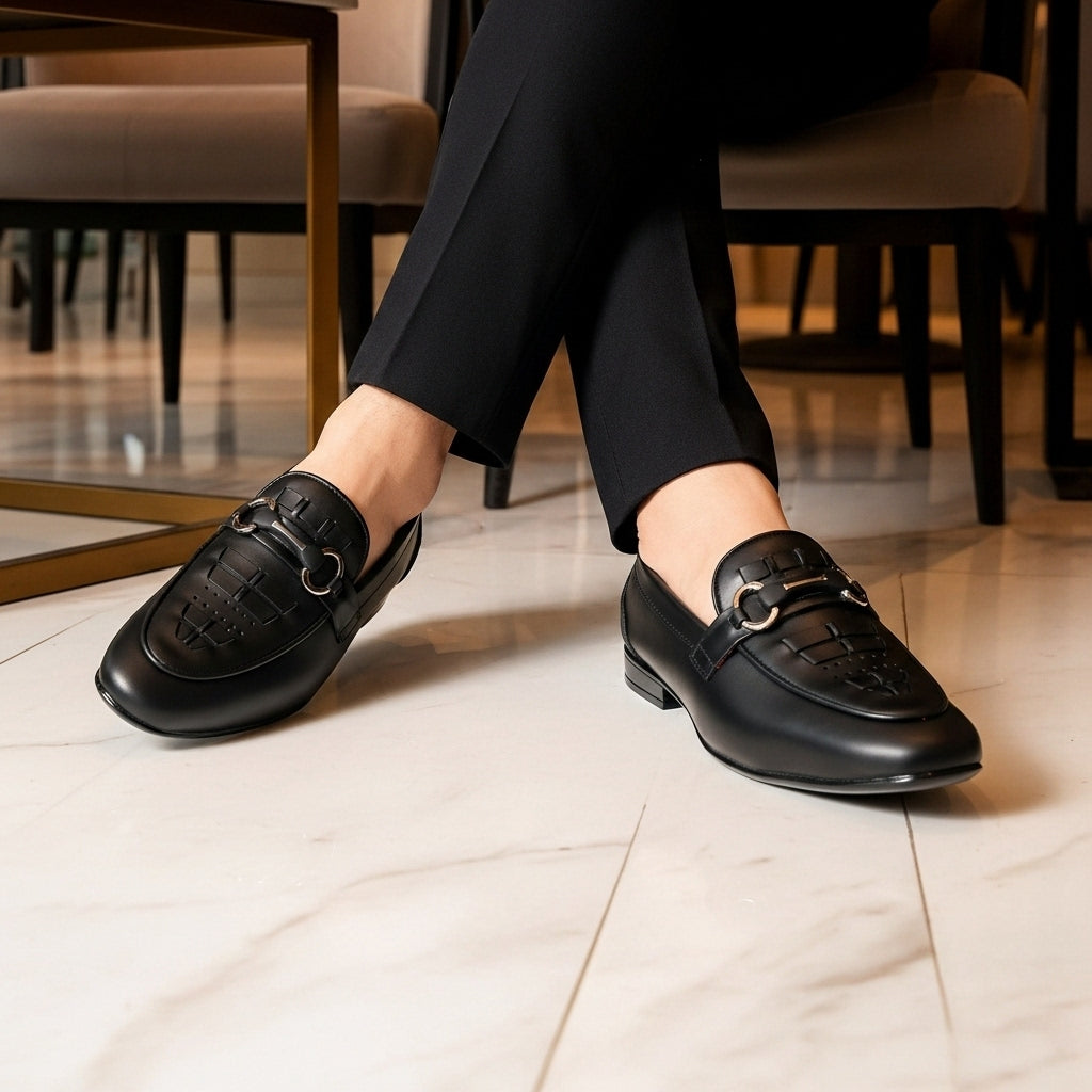 Regal Buckle Black Loafers