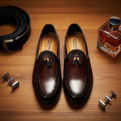 Pure Hand Made  Medicated Leather Loafer With Comfortable Rubber Sole | Non Slip Italian Loafer